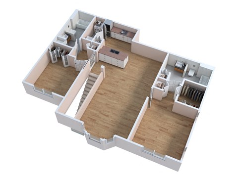 Floor plan for 2 beds, 2 baths, 1171 sqft